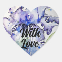 Iris Irisa Flor Floral Blue Waterolor Com Amor