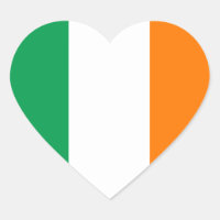 Irish Flag Heart Sticker