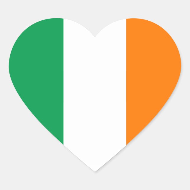 Adesivo Coração Irish Flag Heart Sticker (Frente)