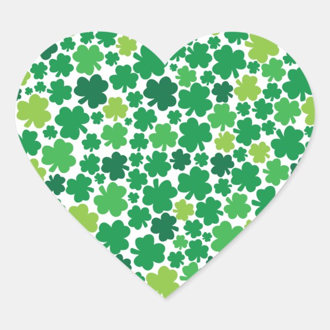Adesivo Coração Irish Shamrock Heart (Frente)