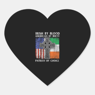 Adesivo Coração Irlandês Por Blood American Por Nascimento Patriot