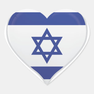 Adesivo Coração Israel ama o cartaz do orgulho da bandeira