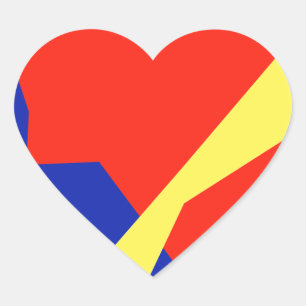 Adesivo Coração Item Branco Vermelho Azul