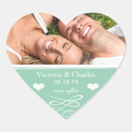 Adesivo Coração Jade Chalkboard Wedding Save the Date Seal