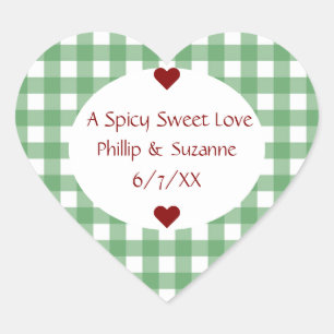 Adesivo Coração Jalepeno Jelly Casamento Favor Jar Sticker Labs