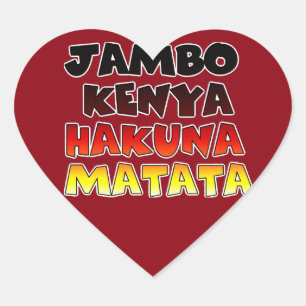 Adesivo Coração Jambo Kenya Hakuna Matata