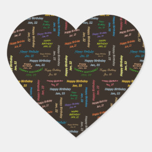 Adesivo Coração Janeiro, 22 Birthday Sticker