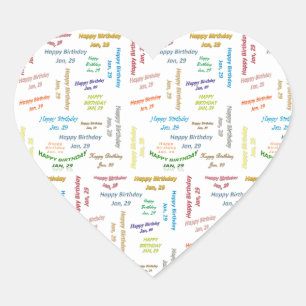 Adesivo Coração Janeiro, 29 Aniversário