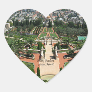 Adesivo Coração Jardins Bahai em Haifa, Israel