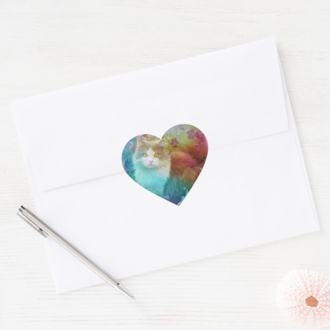 Adesivo Coração Jasmim a gatinha (Envelope)