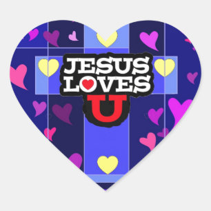 ADESIVO CORAÇÃO JESUS AMA-O