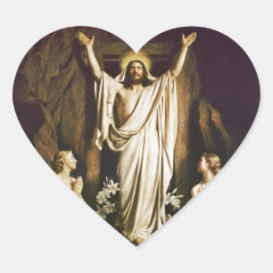 Adesivo Coração Jesus com a Mary após a ressurreição