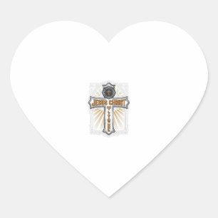 Adesivo Coração Jesus Cristo Minha Esperança Viva Cruz Vintage