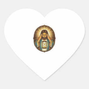 Adesivo Coração Jesus Impaciente Carregando Ampulheta Internet Len