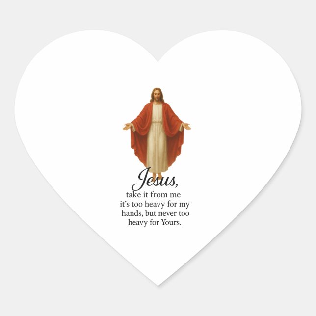 Adesivo Coração Jesus in Red and White (Frente)