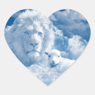 ADESIVO CORAÇÃO JESUS O LAMB E JESUS O LÍON