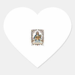 Adesivo Coração Jesus Outono Colheita Fé Jesus Outono Colheita C