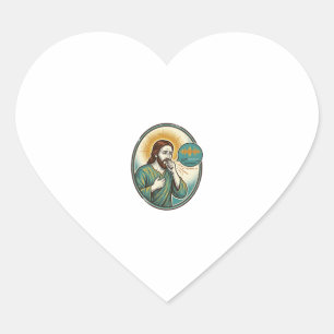 Adesivo Coração Jesus Tossindo Nota de Voz de Audio Mensagem de Te