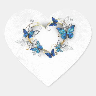 Adesivo Coração Jewelry Heart with Butterflies Morpho