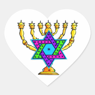 Adesivo Coração Jewish Candlesticks