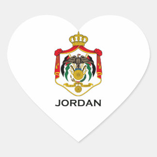 Adesivo Coração JORDÂNIA - emblema/bandeira/casaco de armas/símbol