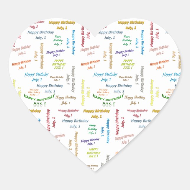 Adesivo Coração Julho, 12 Aniversário (Frente)