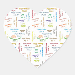 Adesivo Coração Julho, 14 Aniversário