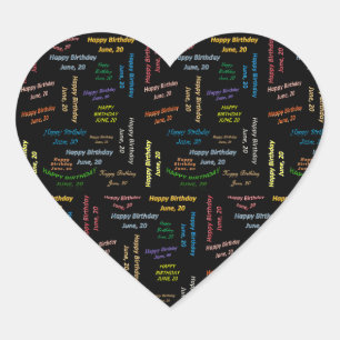 Adesivo Coração Junho, 20 Birthday Sticker