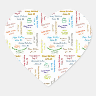 Adesivo Coração Junho, 26 Aniversário