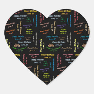 Adesivo Coração Junho, 27 Aniversário