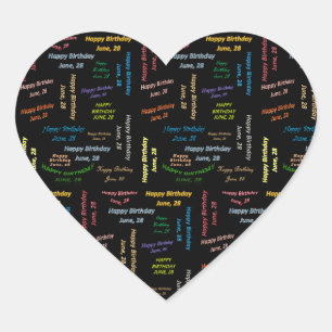 Adesivo Coração Junho, 28 Aniversário