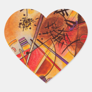Adesivo Coração Kandinsky Abstrato Trabalho de arte