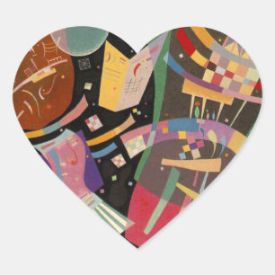 Adesivo Coração Kandinsky Composition X Abstrato Trabalho de arte