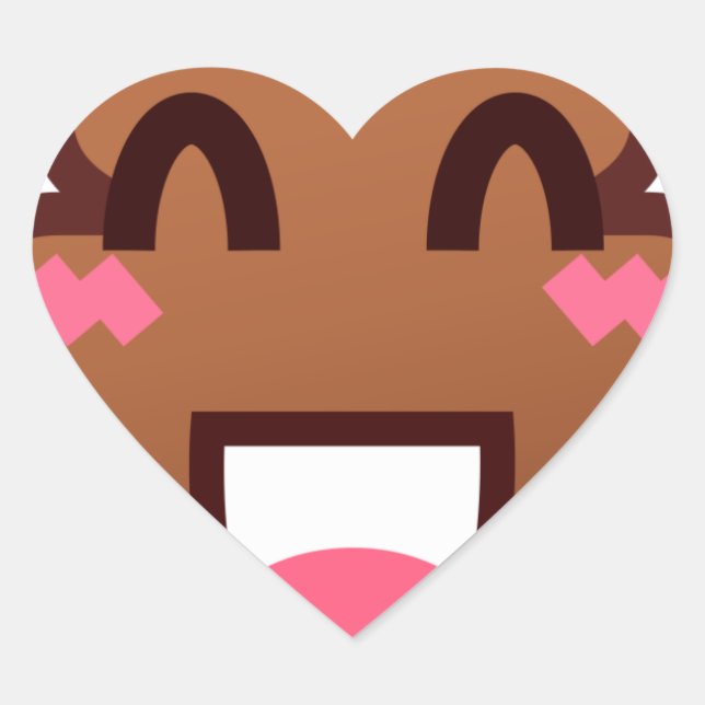 Adesivo Coração kawaii poop emojis (Frente)