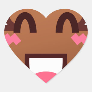Adesivo Coração kawaii poop emojis