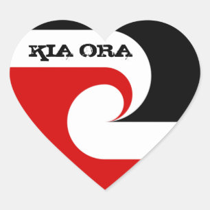 Adesivo Coração Kia Ora & Bandeira Maori, Nova Zelândia /Esportes,