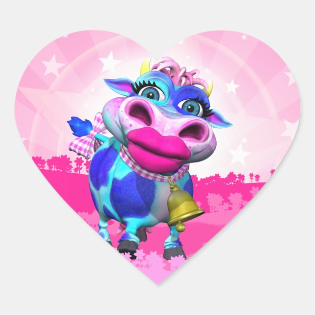 Adesivo Coração Kissy Moo Heart Stickers (Frente)