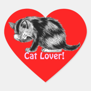 Adesivo Coração Kitten Lavando Seus Presentes De Gato De Gato De G