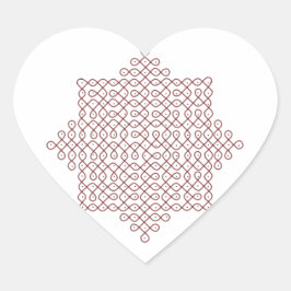 Adesivo Coração Kolam Art nº 1