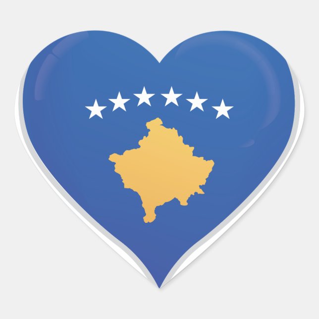 Adesivo Coração Kosovo ama vara de orgulho do coração (Frente)