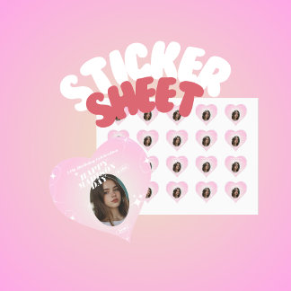 Adesivo Coração Kpop Idol Aniversário Estilo de Fancafé