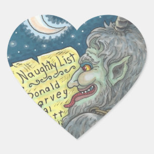 ADESIVO CORAÇÃO KRAMPUS NAUGHTHT CHILDREN LIST CHRISTMAS STICKERS