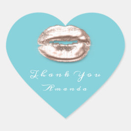 Adesivo Coração Lábios Beijos Obrigado Azul Rosa Branca Maquiagem 