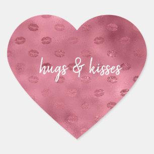 Adesivo Coração Lábios cor-de-rosa