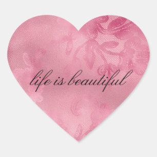 Adesivo Coração Lace Rosa Chic