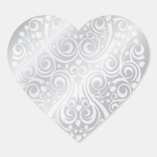 Adesivo Coração Lacy Silver Heart Sticker