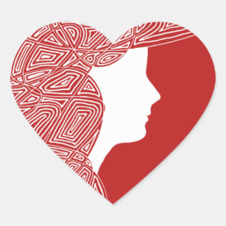 Adesivo Coração Lady Red Heart Stickers