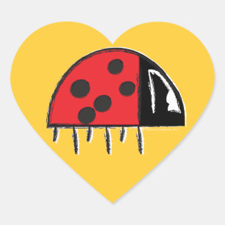 Adesivo Coração Ladybug Heart Sticker