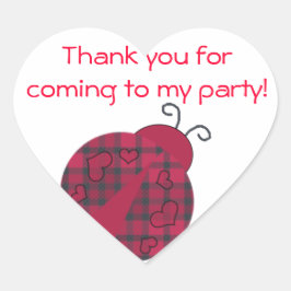 Adesivo Coração Ladybug Obrigado Cardíaco Moldado Os Stickers Lady