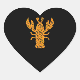 Adesivo Coração Lagosta Fácil Roupa De Halloween Crayfish Lpreguiç